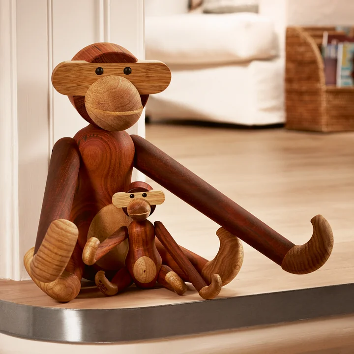 Kay Bojesen - Holz-Affe mini, grau