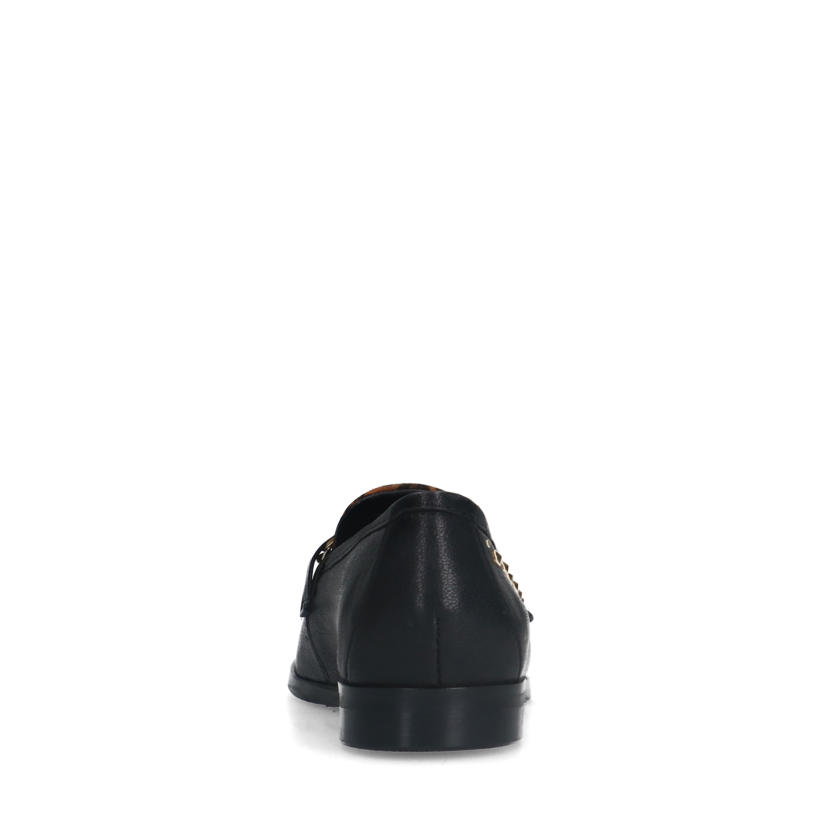 Zwarte leren loafers met details