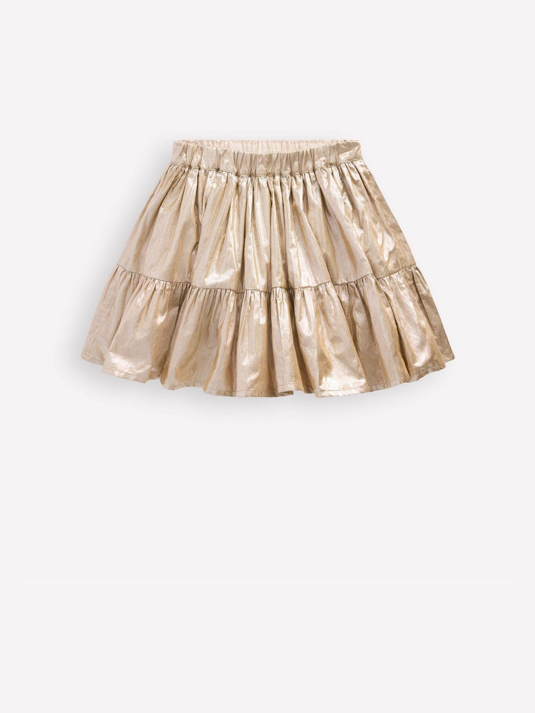 Boden Metallic Tiered Skirt