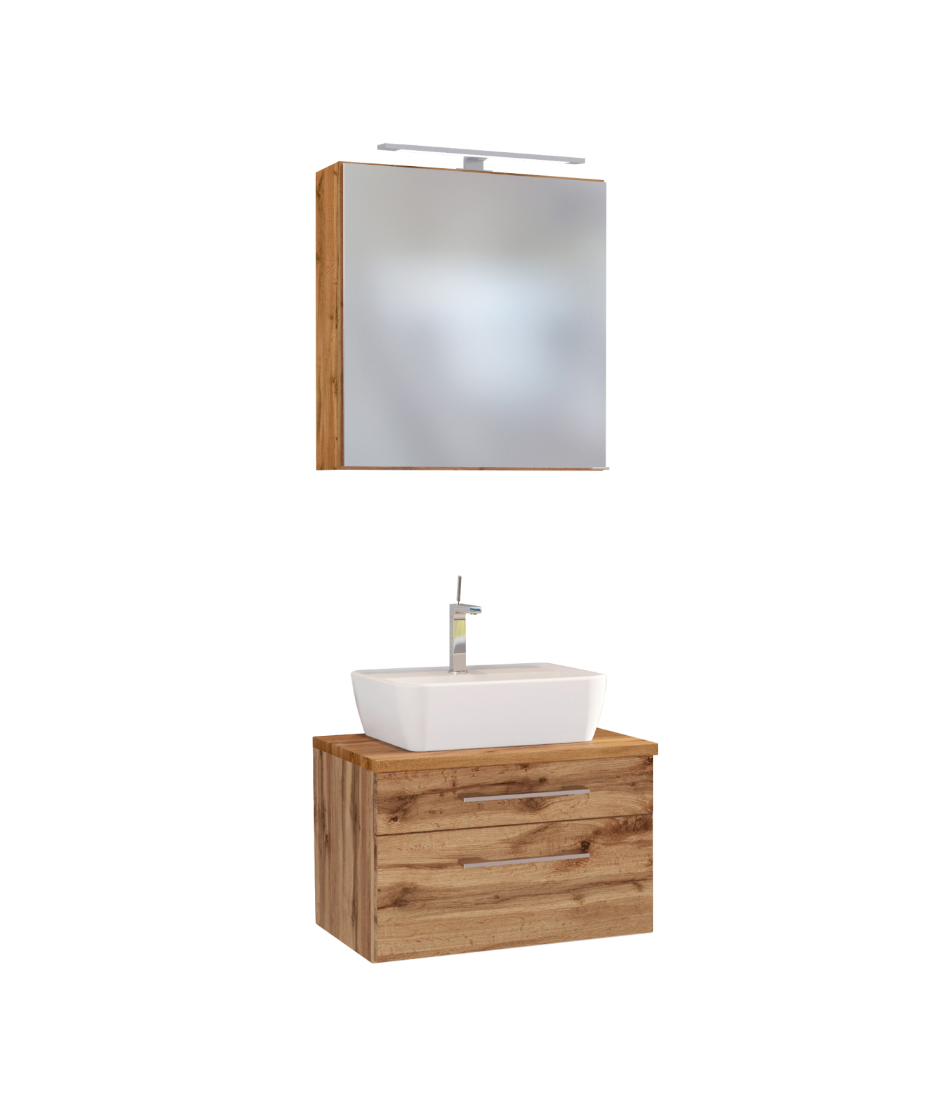 2-teiliges Badmöbel-SetDAVOS - Wotaneiche - 60 cm breit