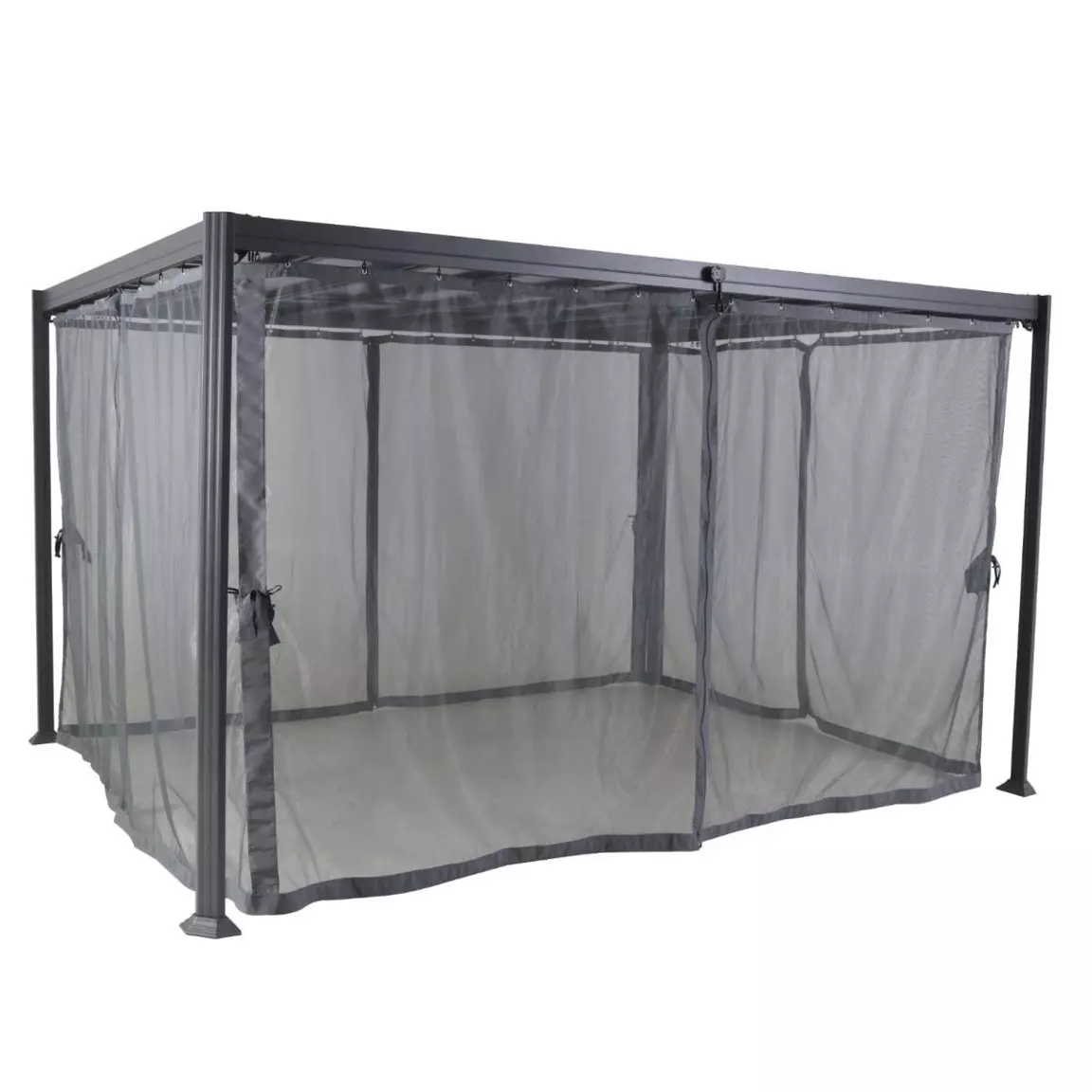 Lot de 4 moustiquaires pour tonnelle (3 x 3,6 m) Belize Ardoise