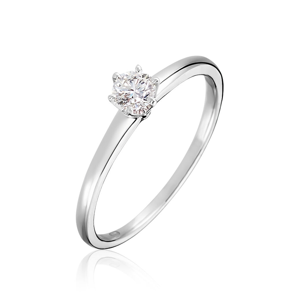 Bague Solitaire Natalia Or Blanc Diamant
