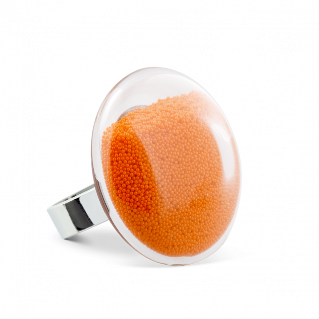 Bague en verre soufflé - Galet Medium Billes