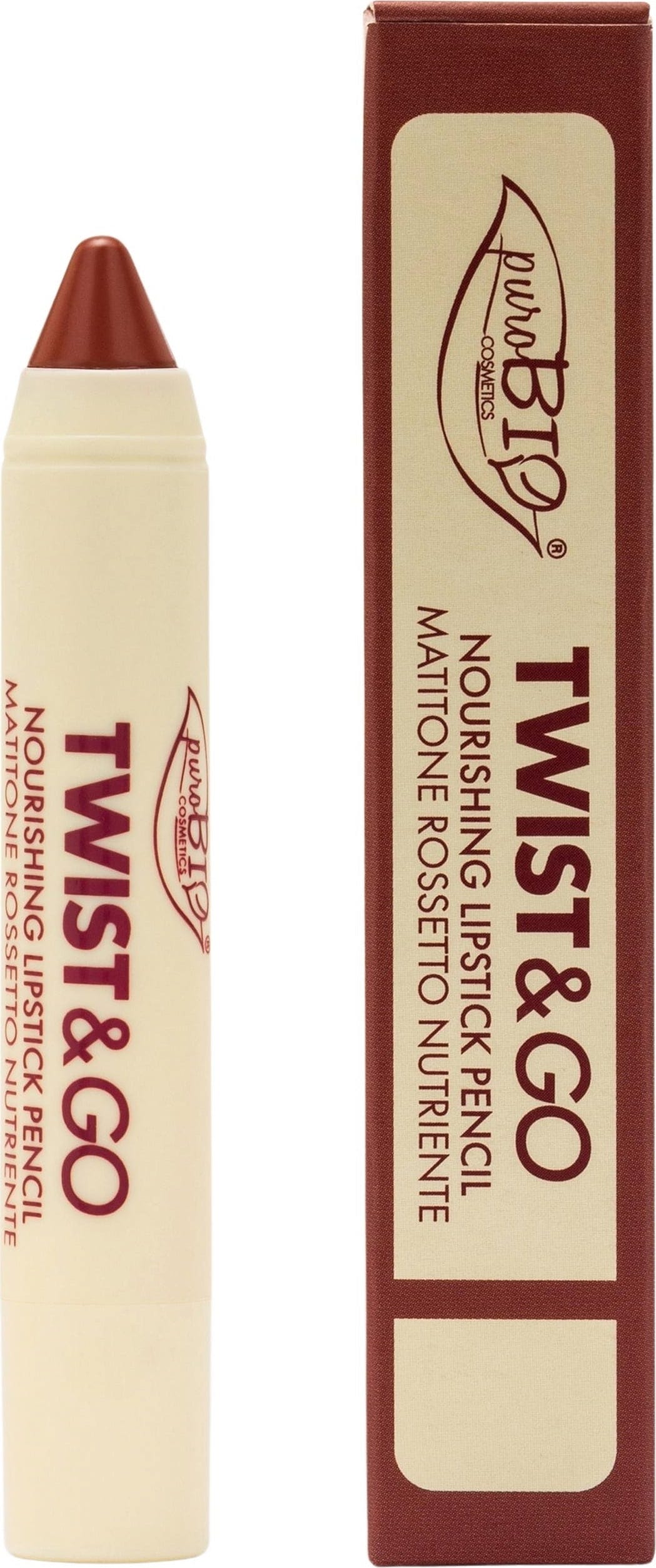 puroBIO cosmetics  Twist & Go Nourishing Lipstick Pencil, 506 dark mauve (2,90 g)
