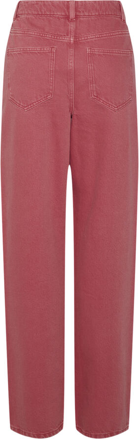Pieces PCFRIA HW STRAIGHT DENIM PANTS D2D High risk red/washed