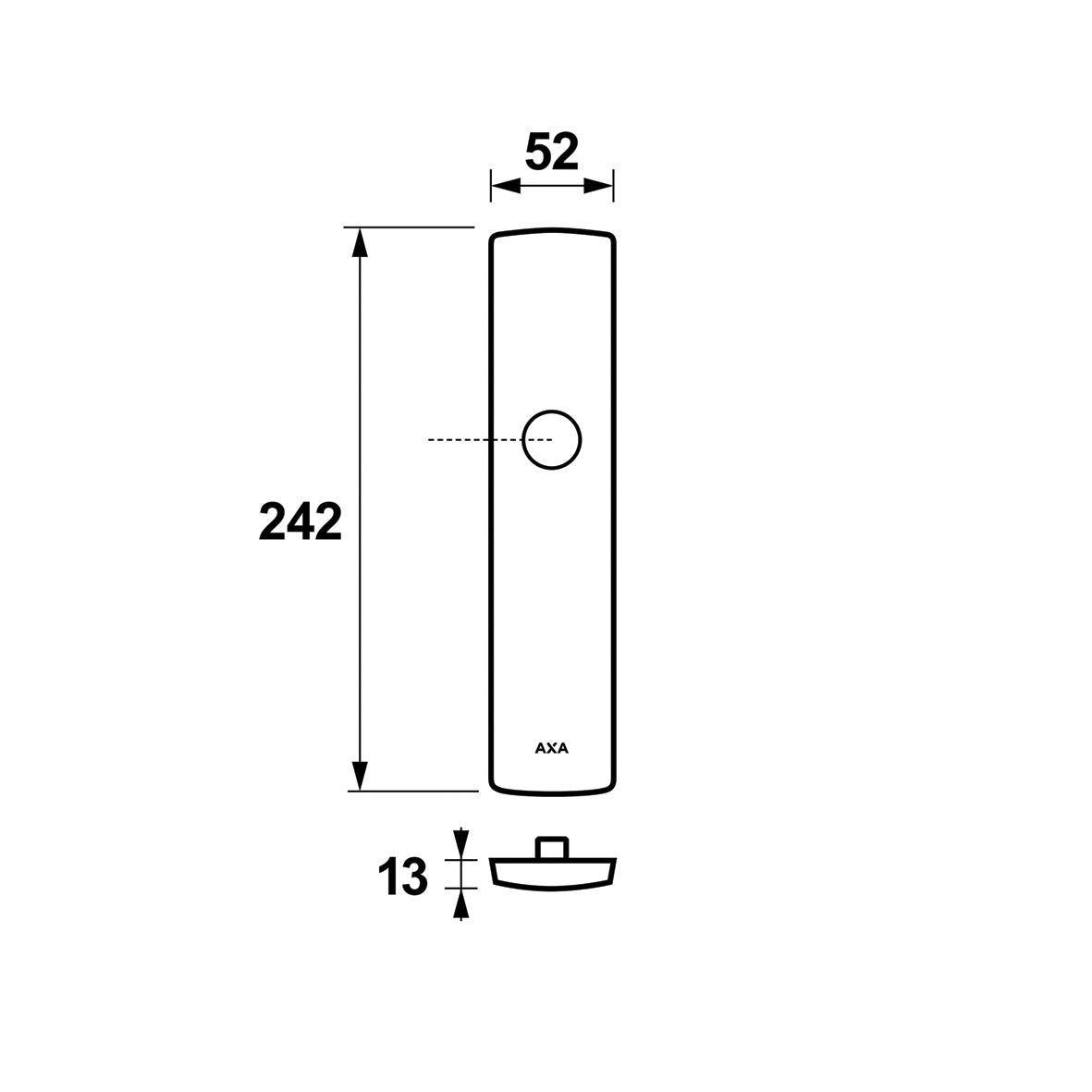 AXA 6660 Veiligheidsschild Curve buiten krukgat-blind F1 - 6660-91-11