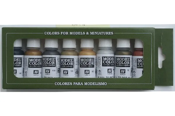 Vallejo 70.118, 17 ml, Blå, Messing, Bronze, Kobber, Guld, Grå, Sølv, Metallic, Flaske