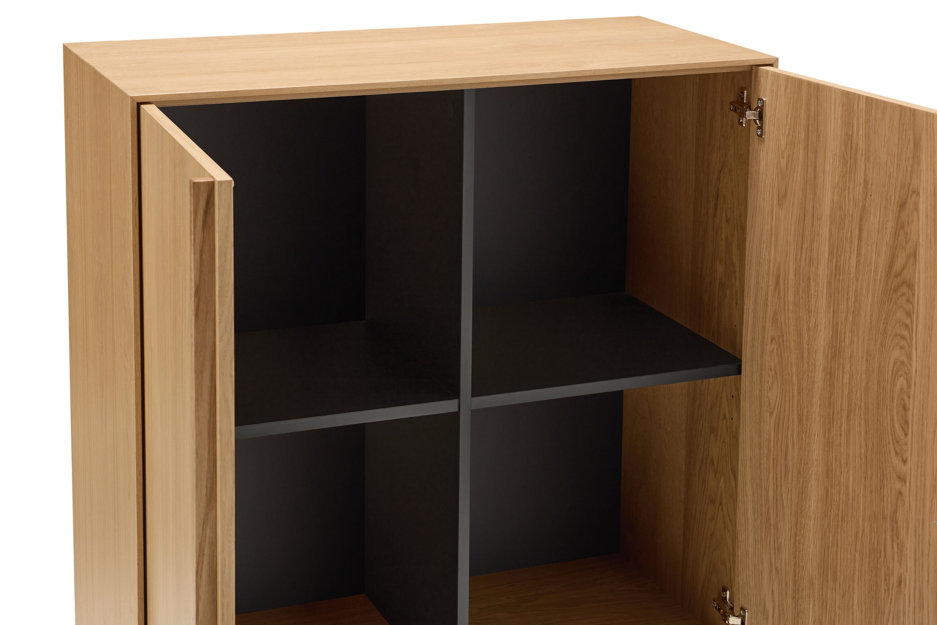 LEVEN Highboard natur/sz 86x40x104cm - Braun / B: 86.0 cm x T: 40.0 cm x H: 104.0 cm