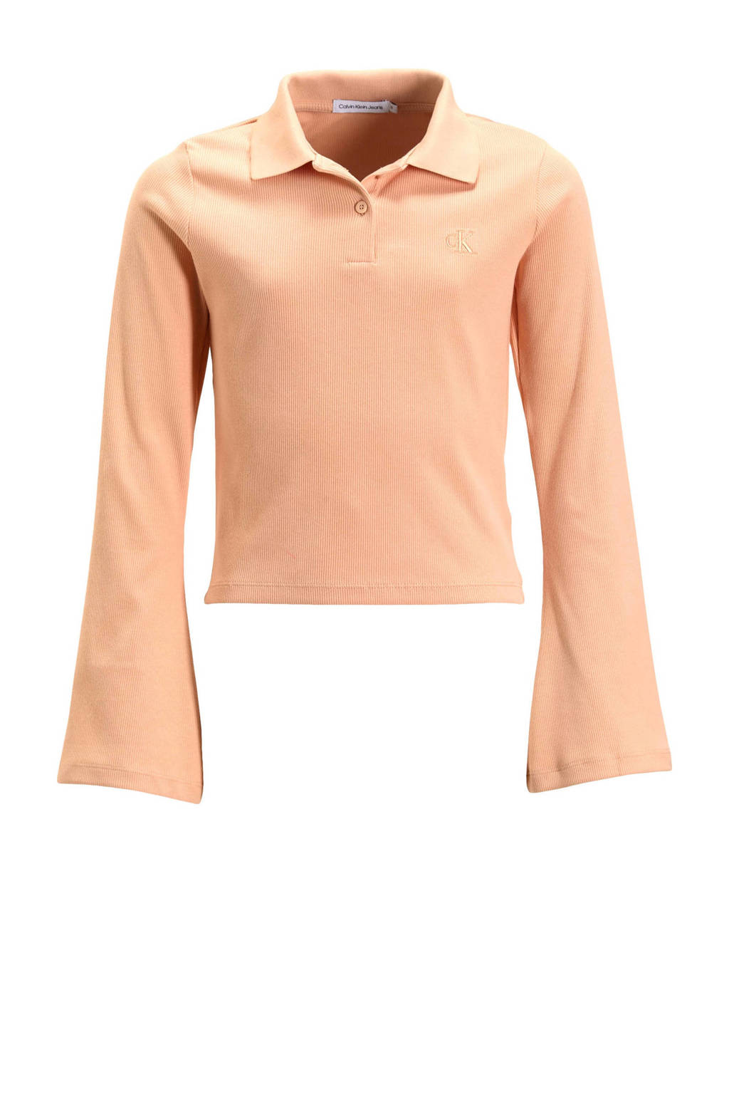 Calvin Klein polo RIB SLIM lichtroze