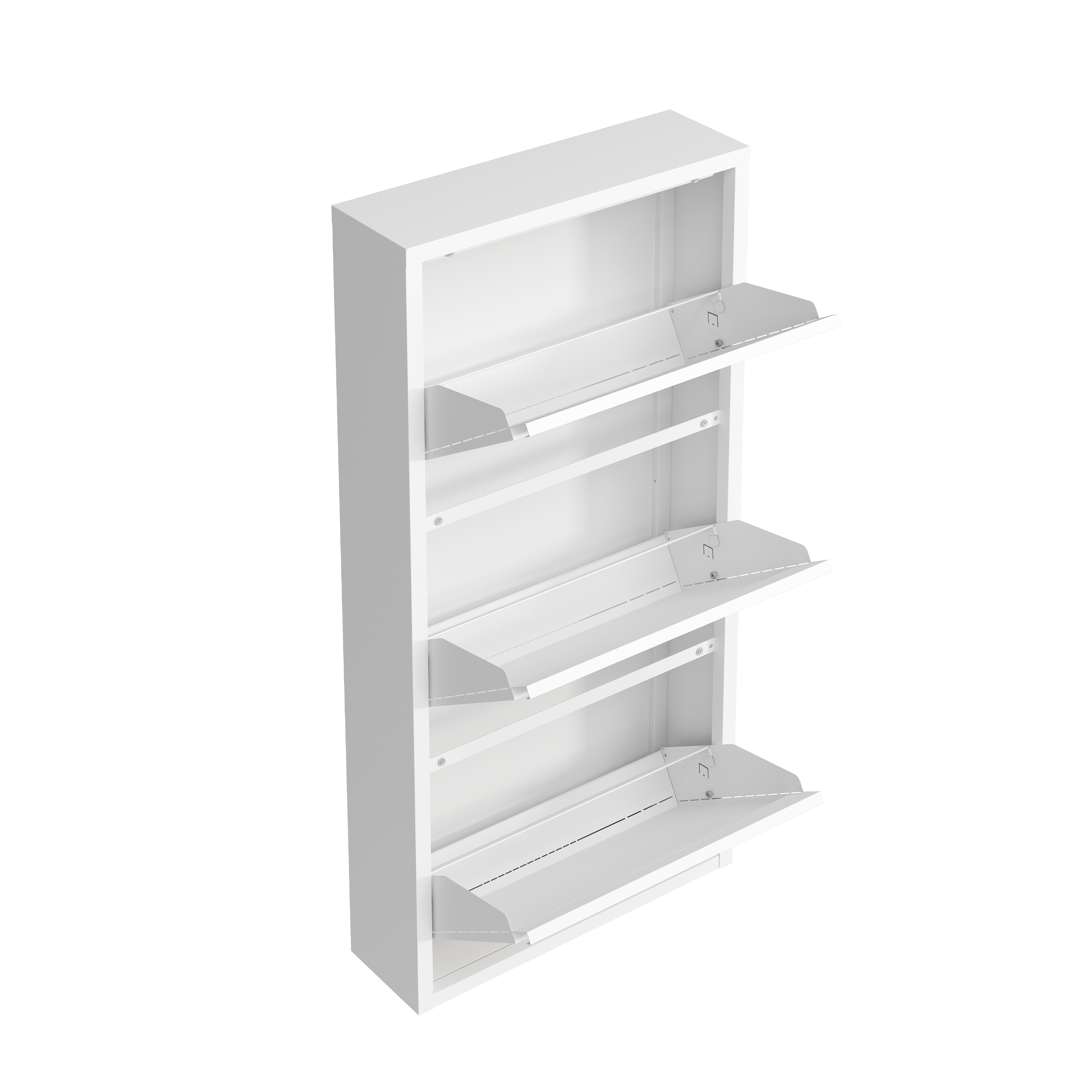Schuhschrank Metall ROMEO 50 x 103 cm weiss