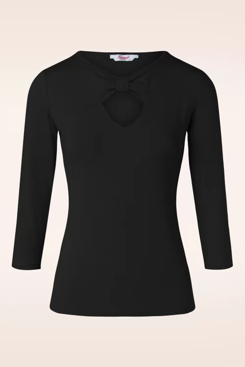 Banned Retro Queen Bow top in zwart