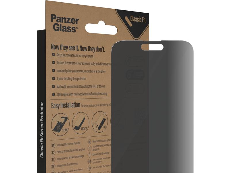 Panzerglass Displayschutz Classic Fit Privacy iPhone 14 Pro Display-Schutzfolie für das Apple iPhone 14 Pro Max