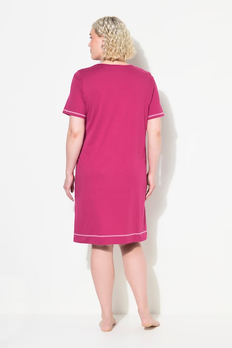 Bigshirt, bedruckt, V-Ausschnitt, Halbarm