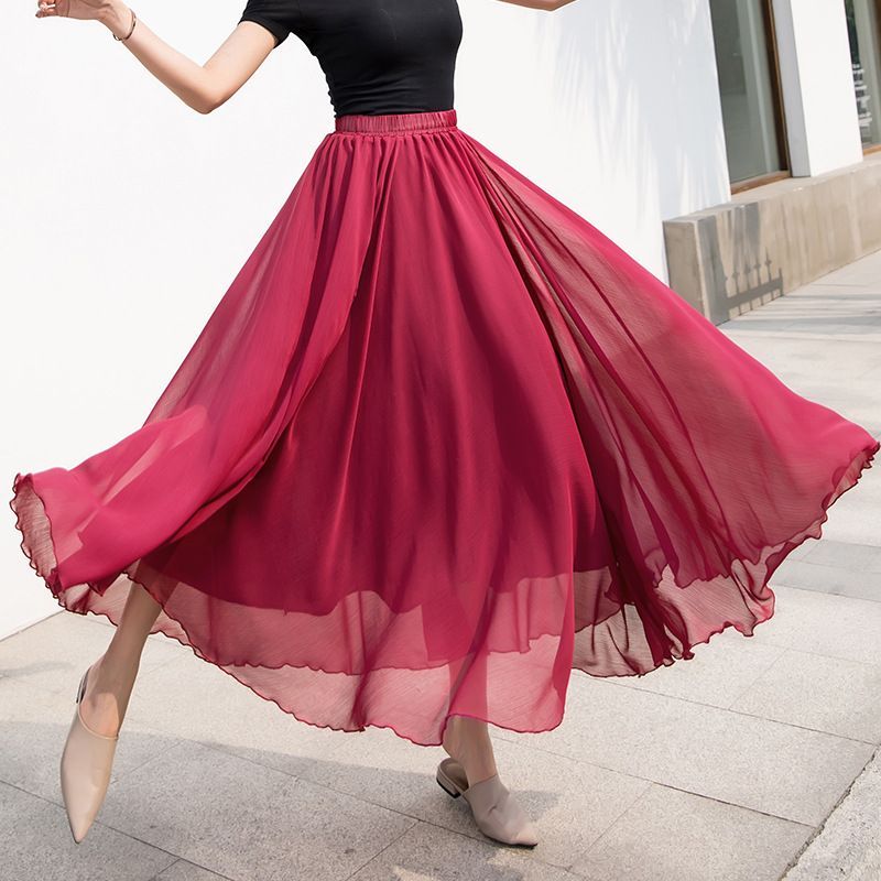 Lewwe - Maxi A-lijn chiffon rok