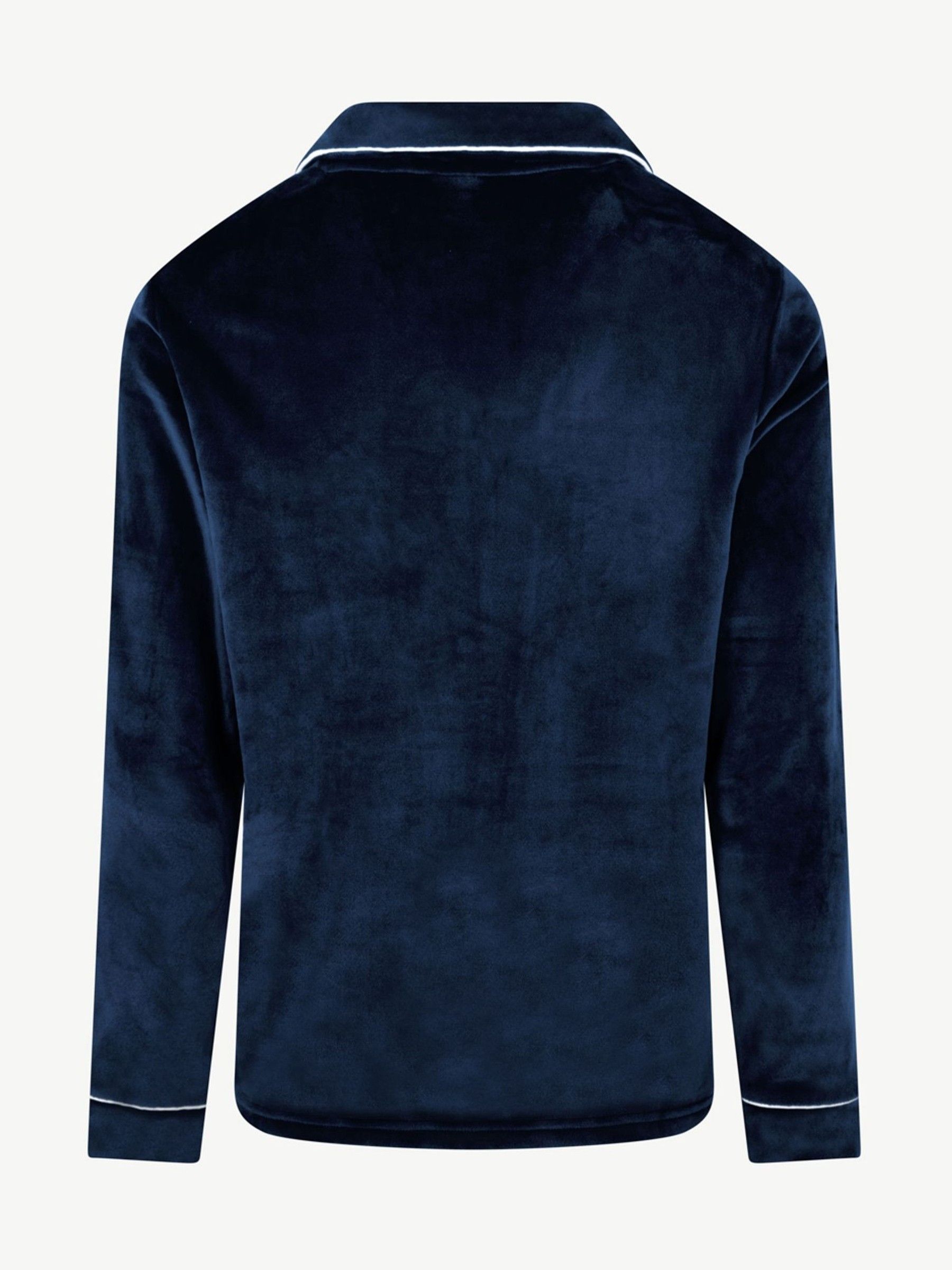 Blauw - The Little Tailor luxe kerstpyjama van zacht aanvoelend velours
