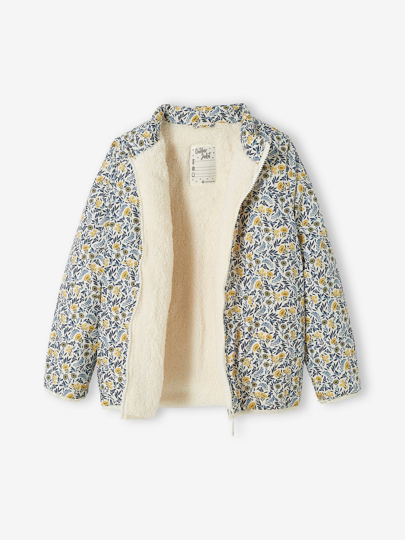 Parka com capuz 3 em 1, verde-escura lisa para meninas