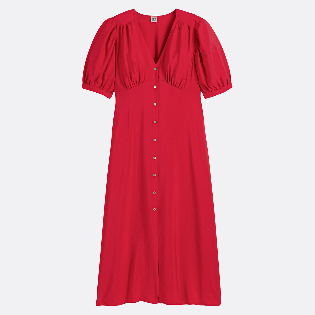 COLEÇÃO LA REDOUTE<br>Vestido longo, decote em V, mangas até o cotovelo