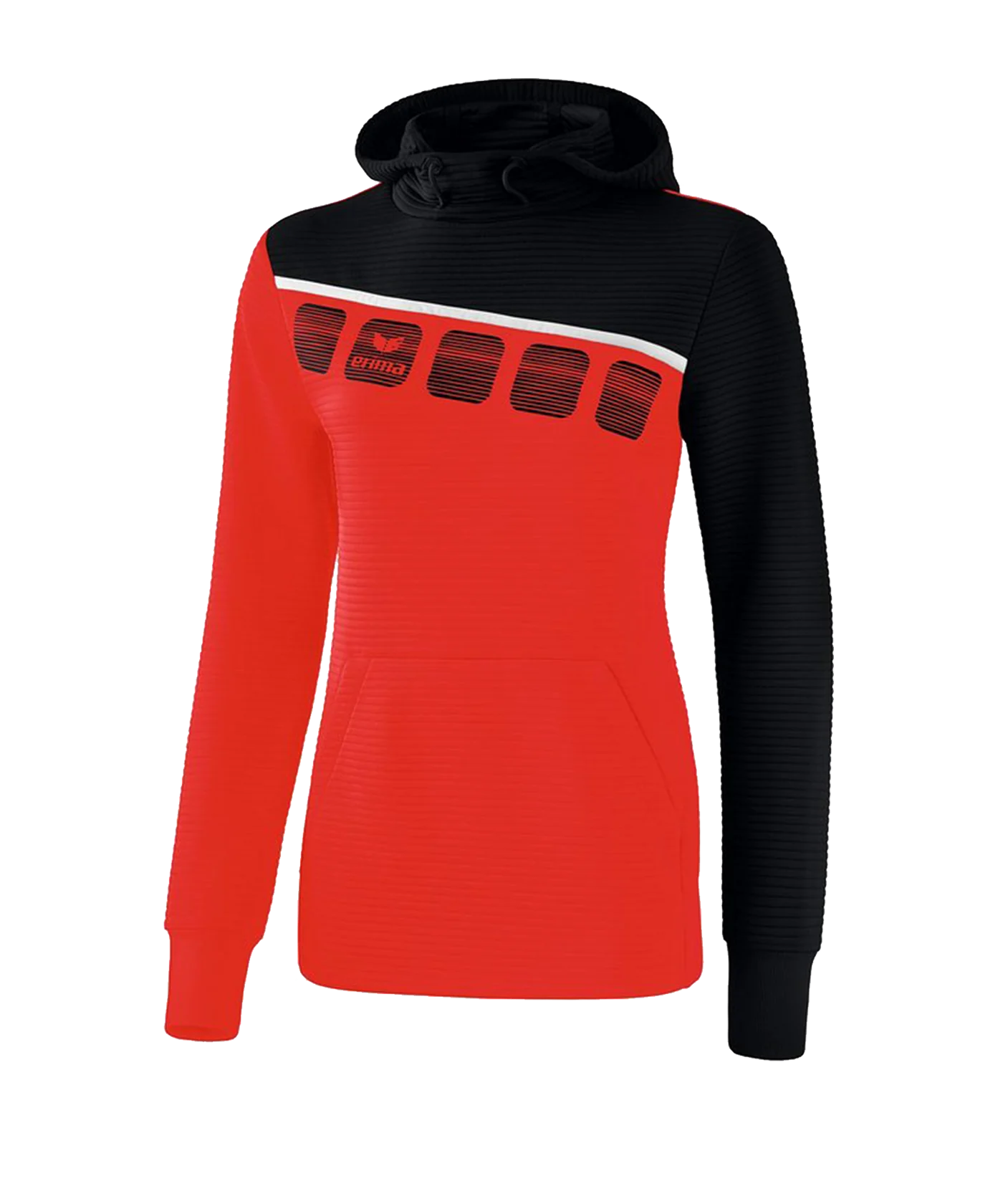Erima 5-C Kapuzensweat Damen Rot Schwarz