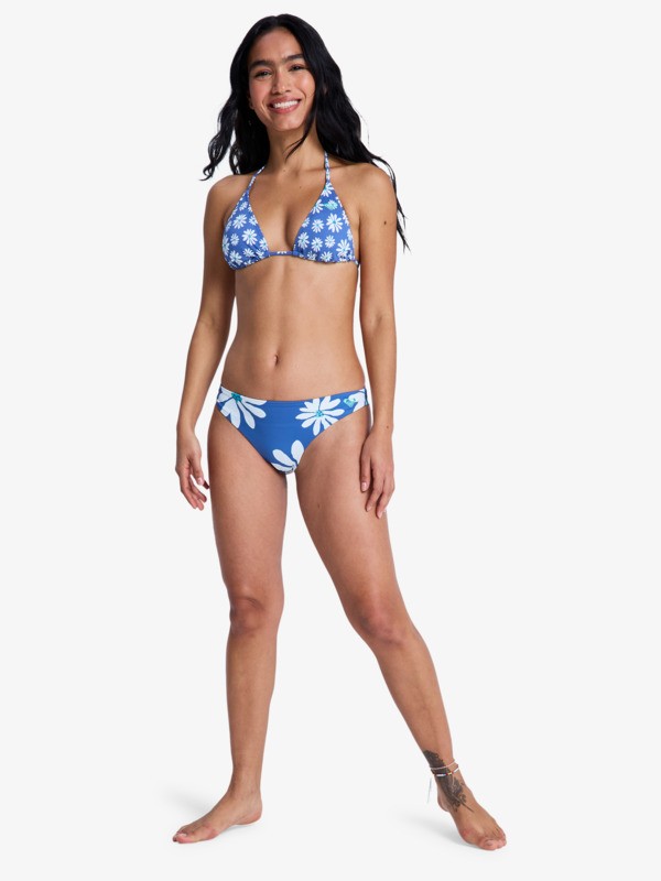 Printed Essentials Tiki Tri Haut de bikini triangle Bleu Femme