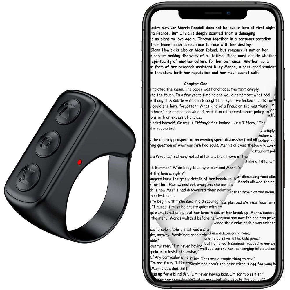 TikTok / Smartphone Fernbedienung Bluetooth Air Mouse Fernauslöser   Ladecase (iOS / Android) - Schwarz