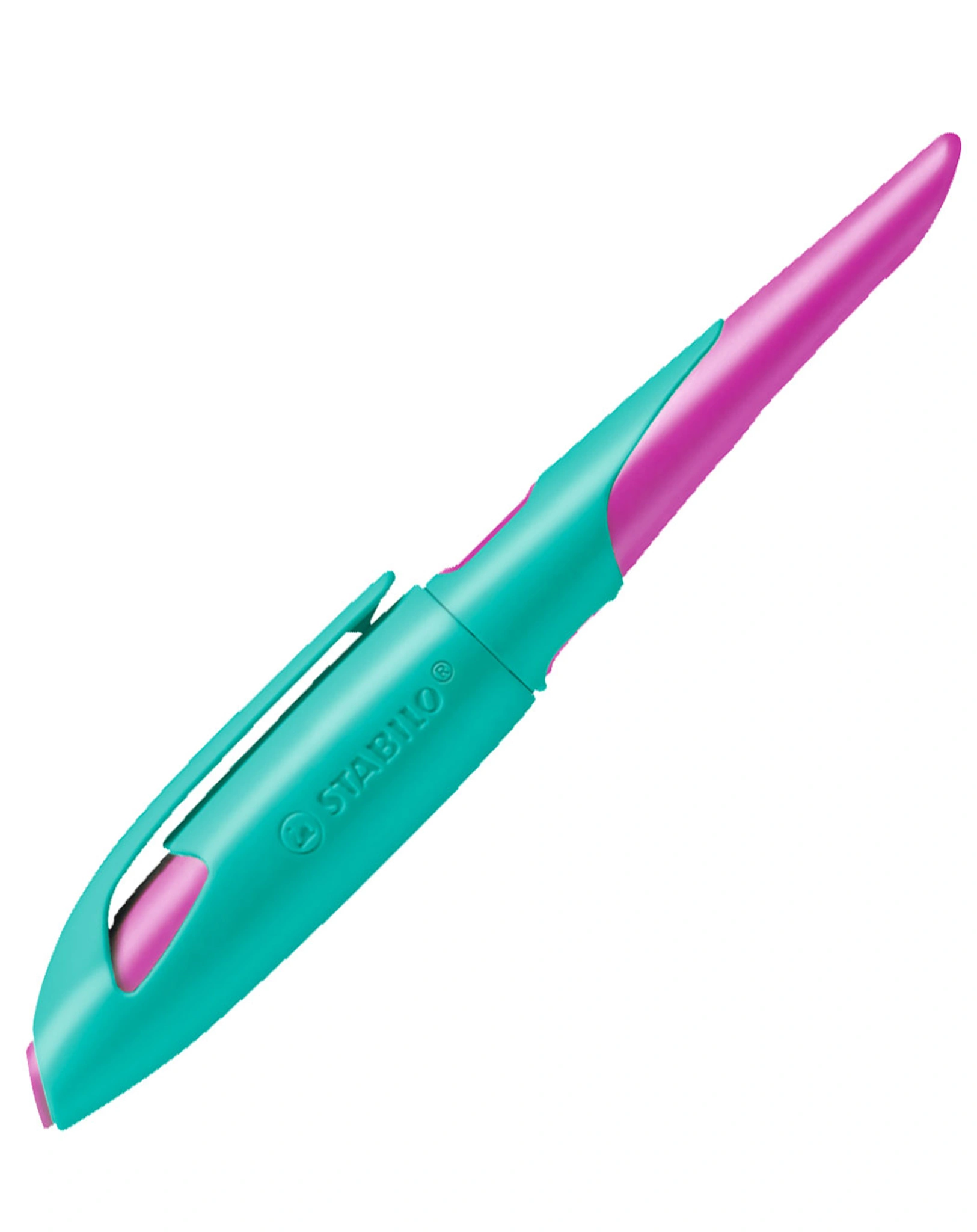 Schulfüller STABILO® EASYbirdy Feder A für Rechtshänder in türkis/neonpink