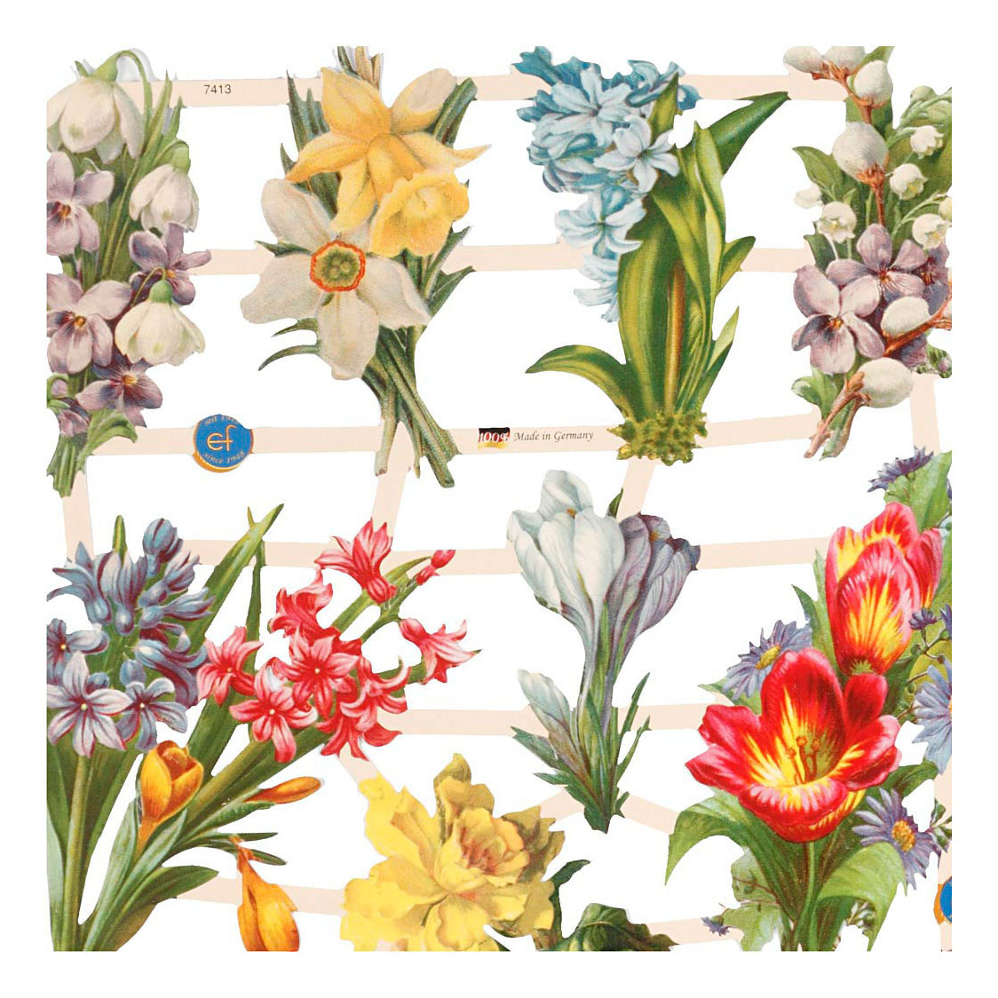 Vintage Plaatjes Lentebloemen, 2 Vellen