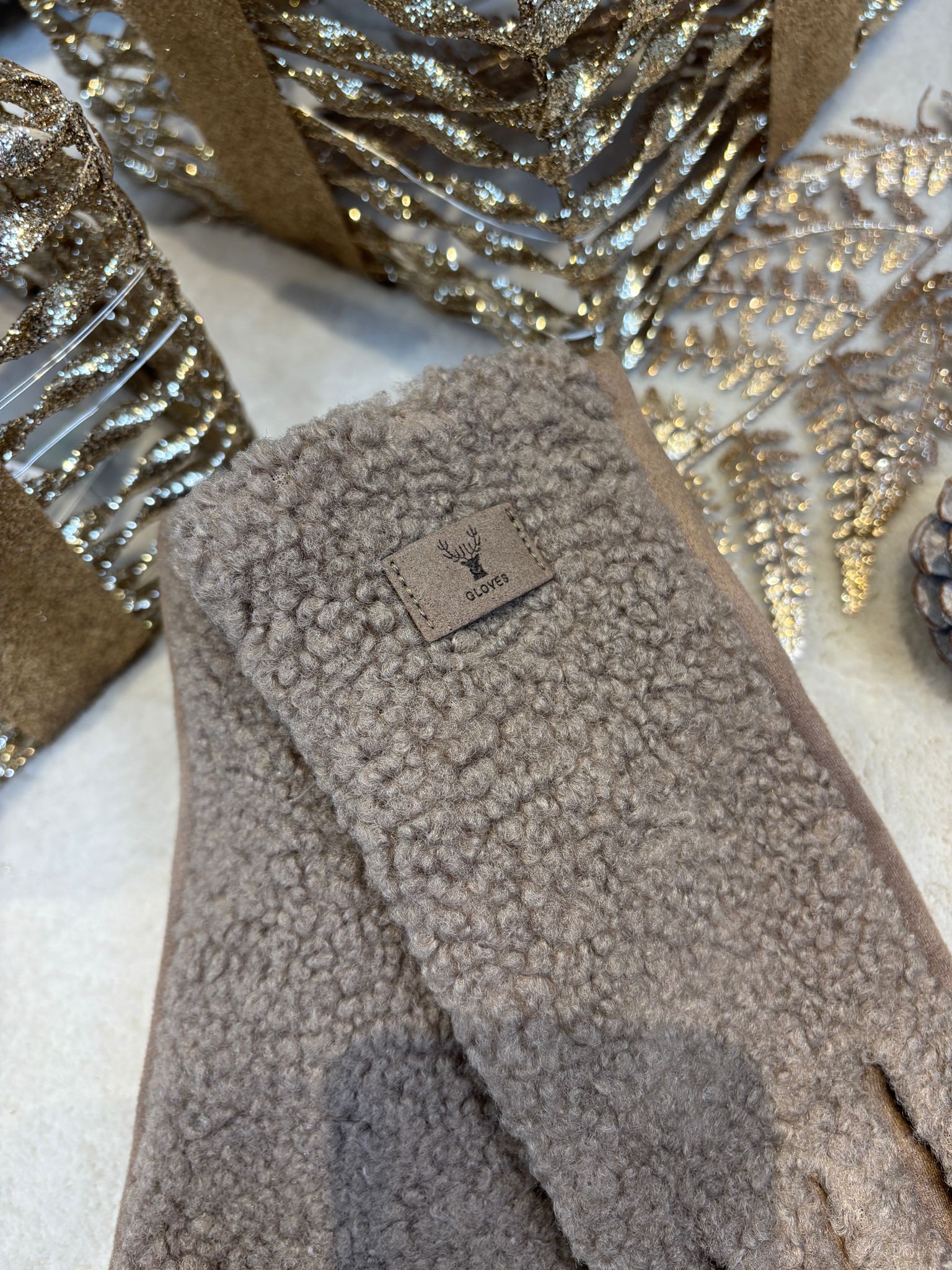 Teddy Handschoenen - Taupe