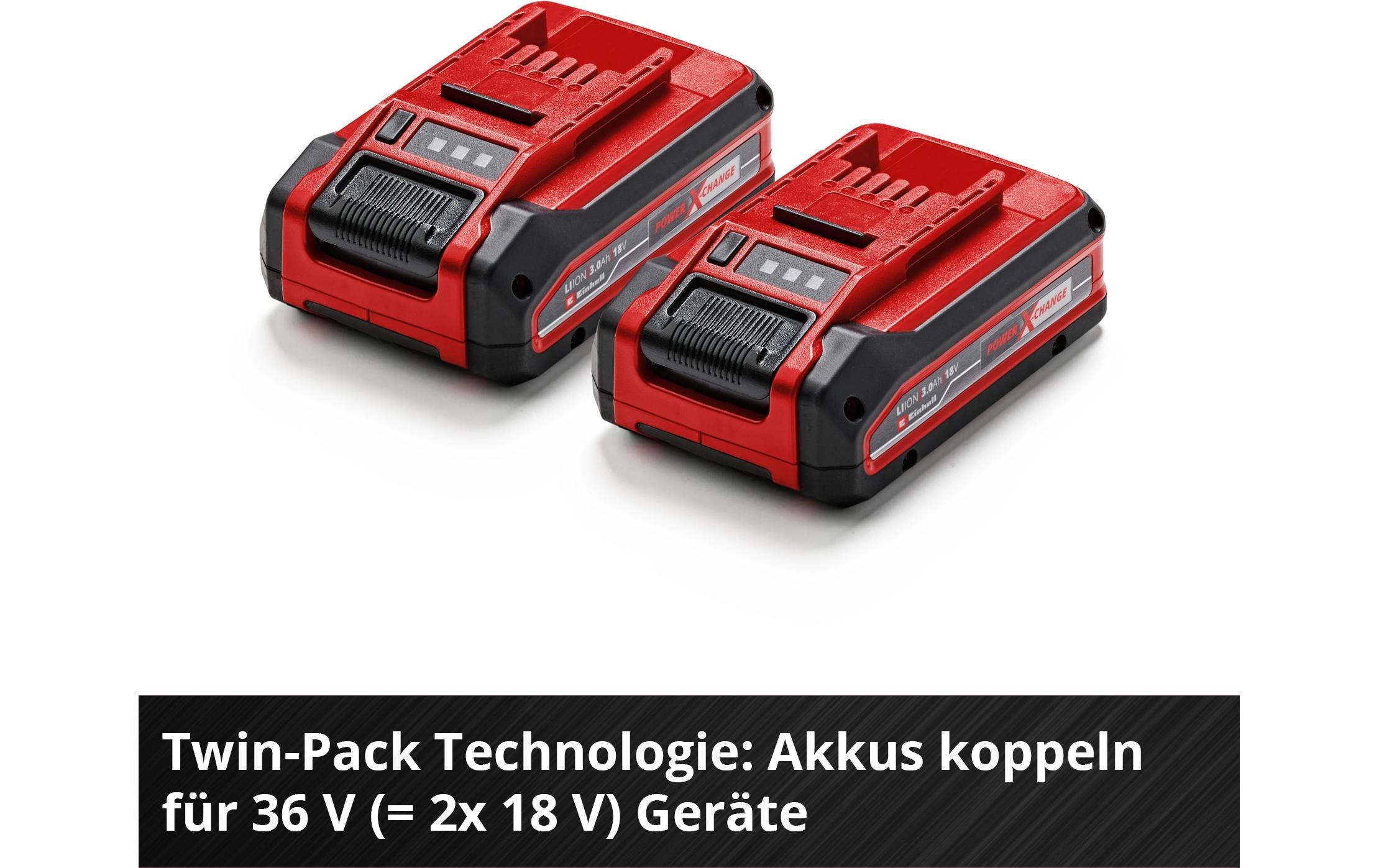 Akku 18 V 3Ah PXC Plus Twinpack<br>Universell einsetzbare Akkus für die gesamte Einhell PXC Produktfamilie