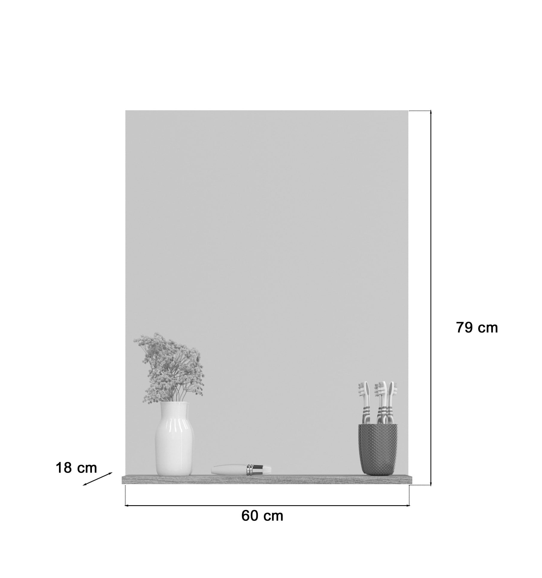 Bad-Spiegel SOUL grau 60cm