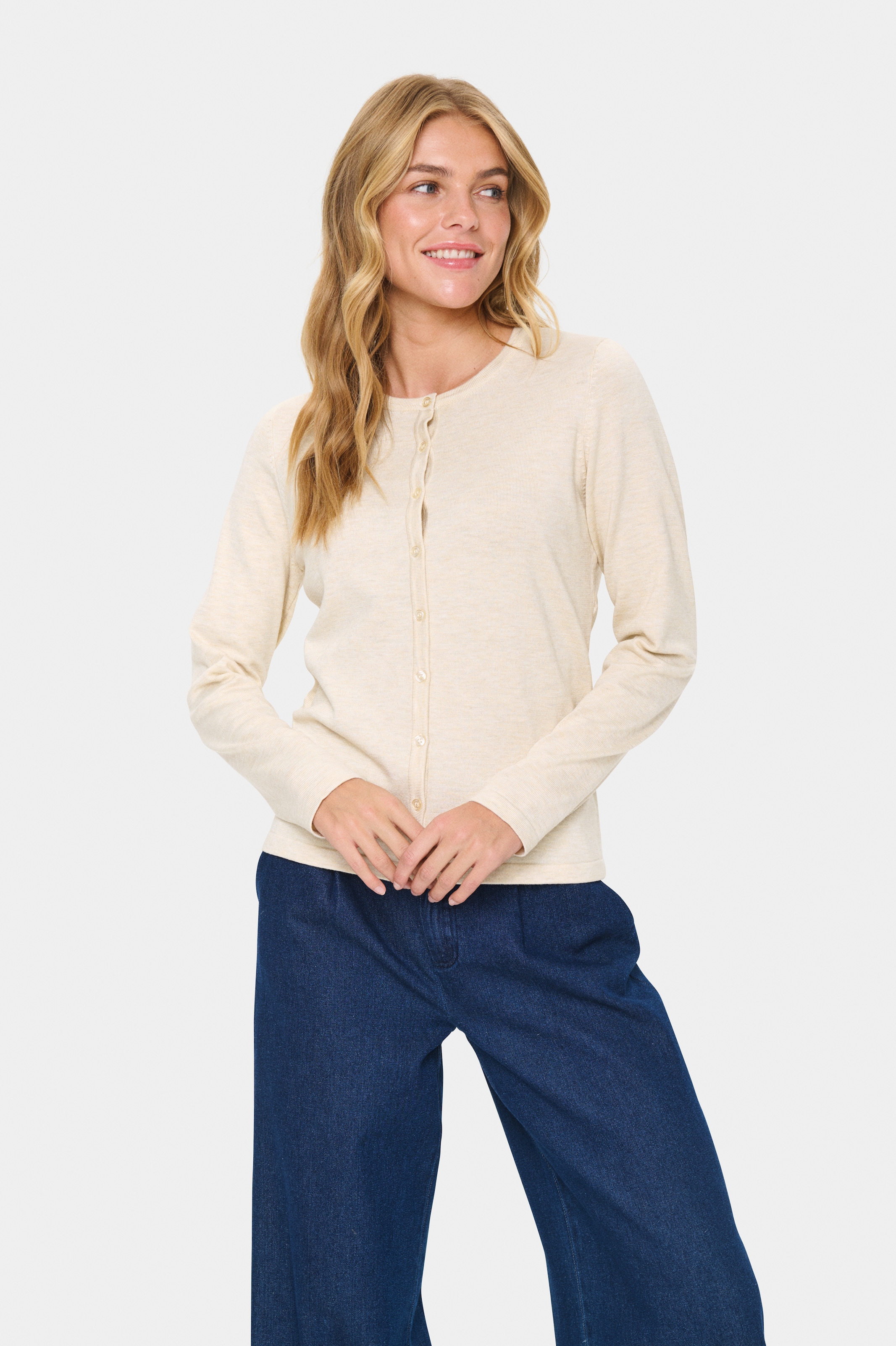 Saint Tropez Strickjacke »A8661, MilaSZ R-Neck Cardigan«, Viskose Feinstrick, Classic Fit