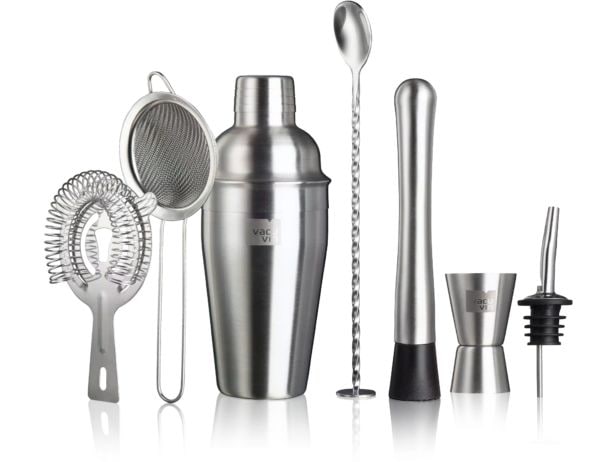 Vacuvin Drink Mixer Set Cocktail Set 7-teilig 550 l, Silber Cocktail Set