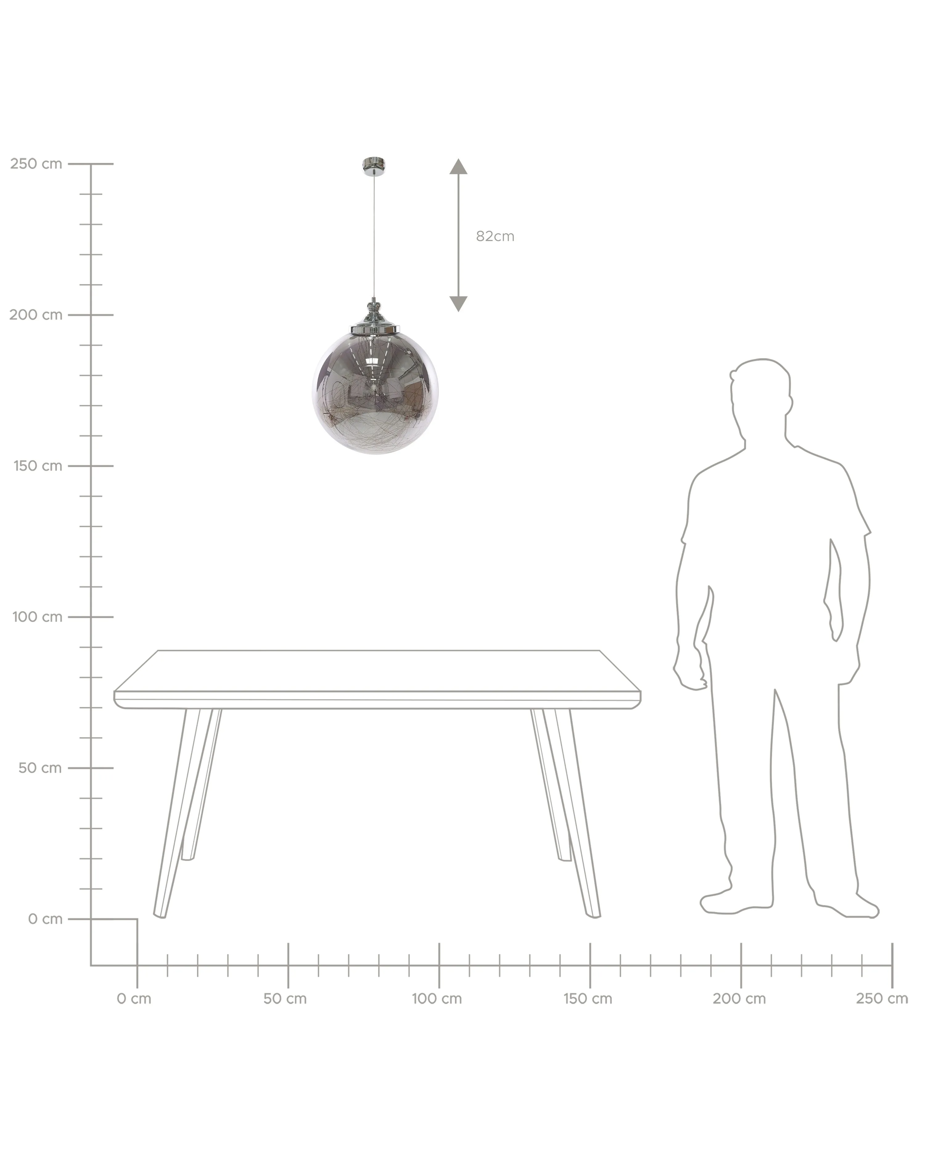 Hanglamp BENI Glas Zilver