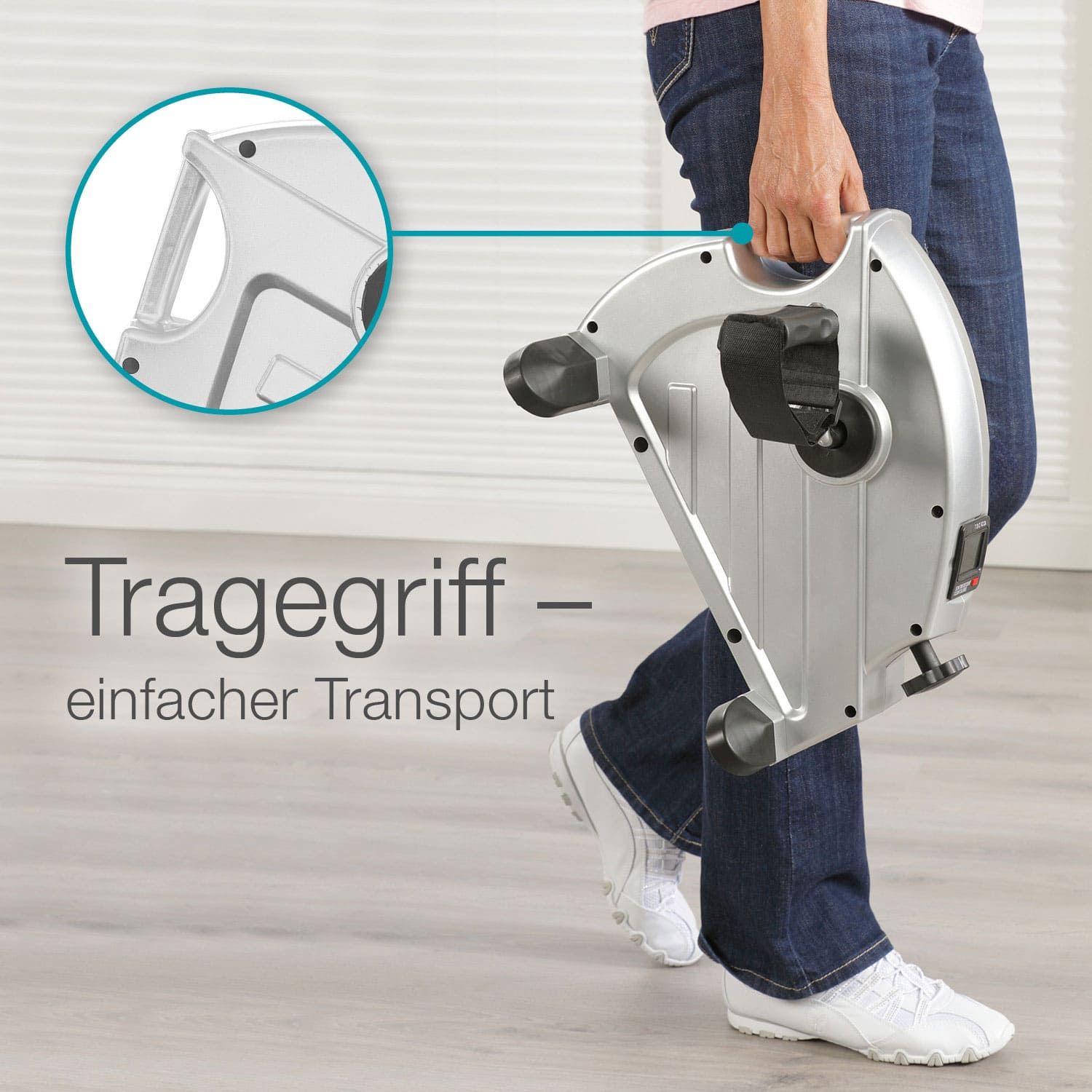 aktivshop Mini Heimtrainer mit Anti Rutschmatte