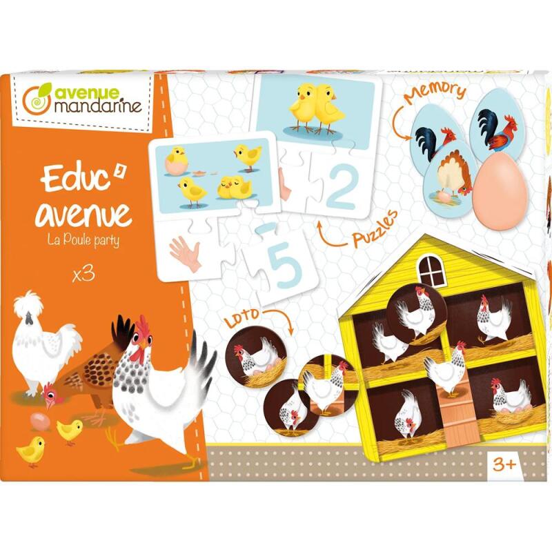 Educ'Avenue, La Poule party - Multicolore