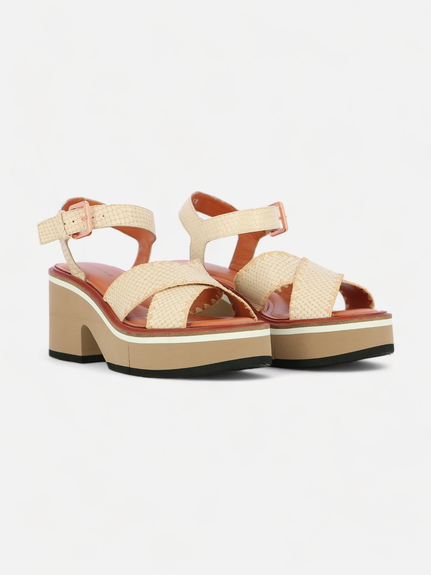 SANDALS - CHARLINE sandals, white python effect
