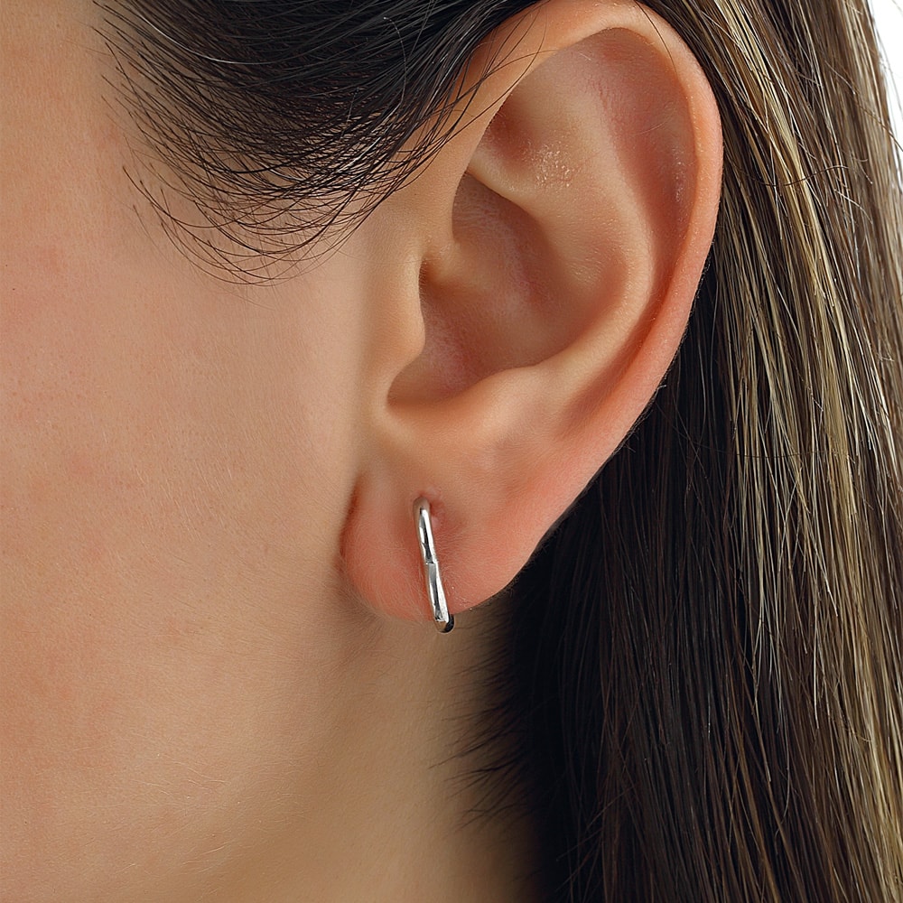 Boucle d'oreille unitaire cœur - Argent 925/000