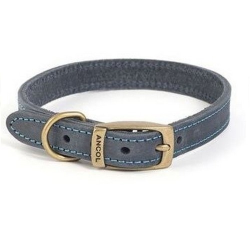Coleira de couro Timberwolf para cães, azul