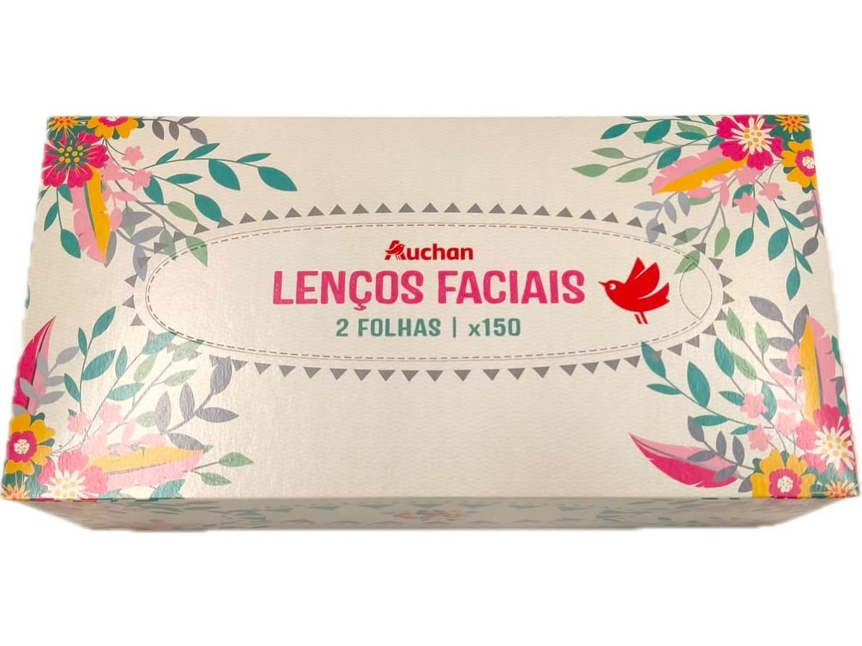 LENÇOS FACIAIS AUCHAN SUAVES 2 FOLHAS 150UN