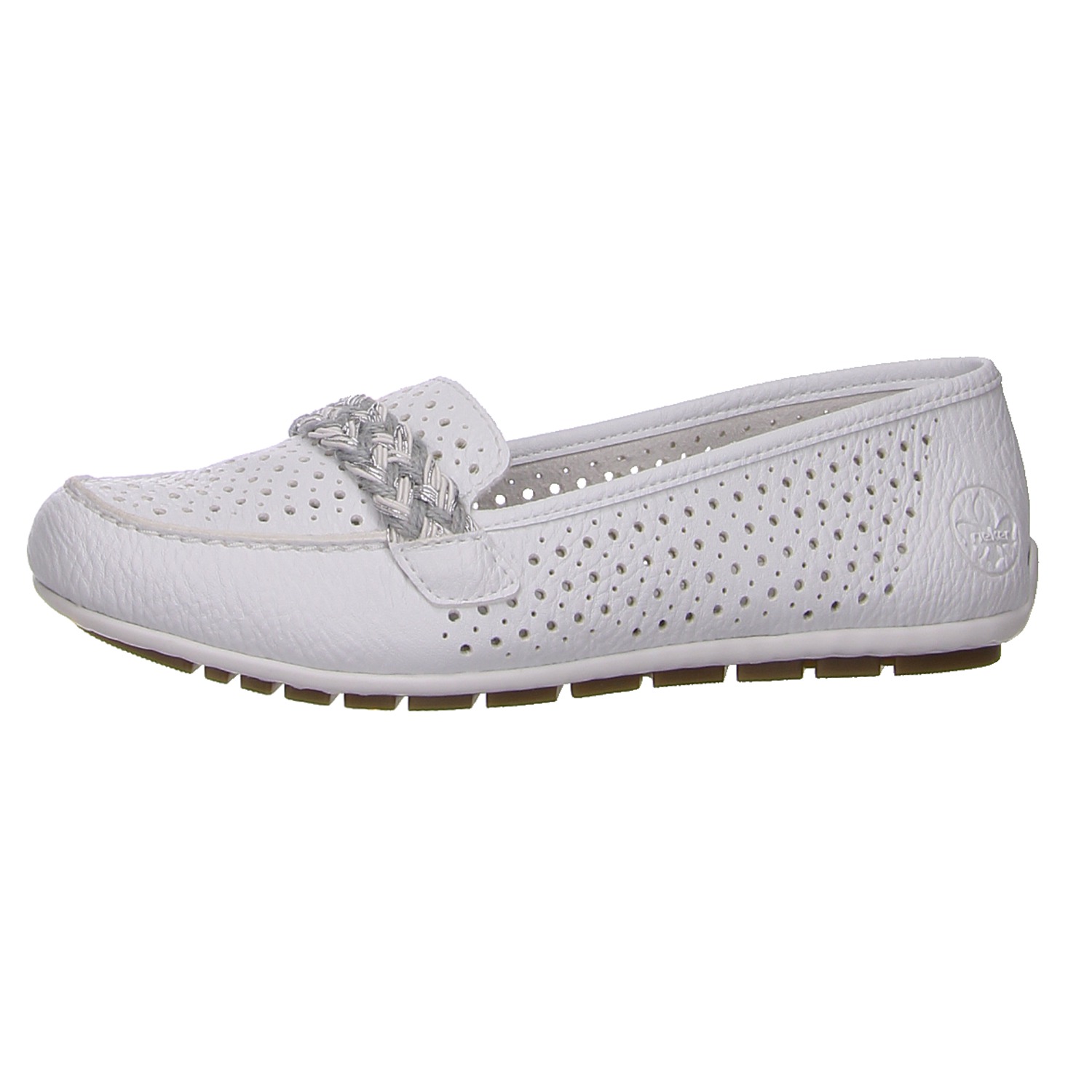 Rieker Slipper weiß weiss/weiss kombi