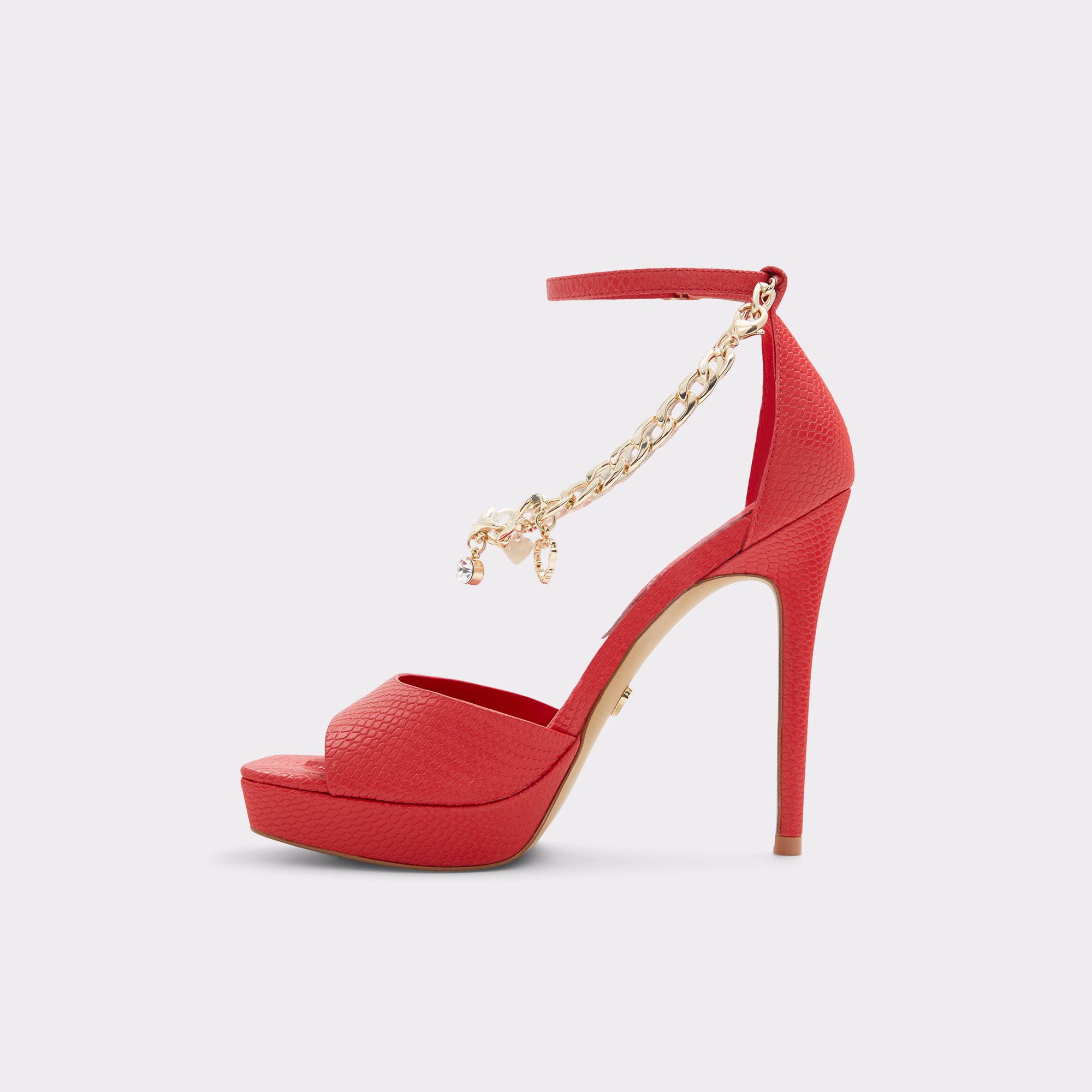 Prisilla Red Synthetic Snake Women High heels