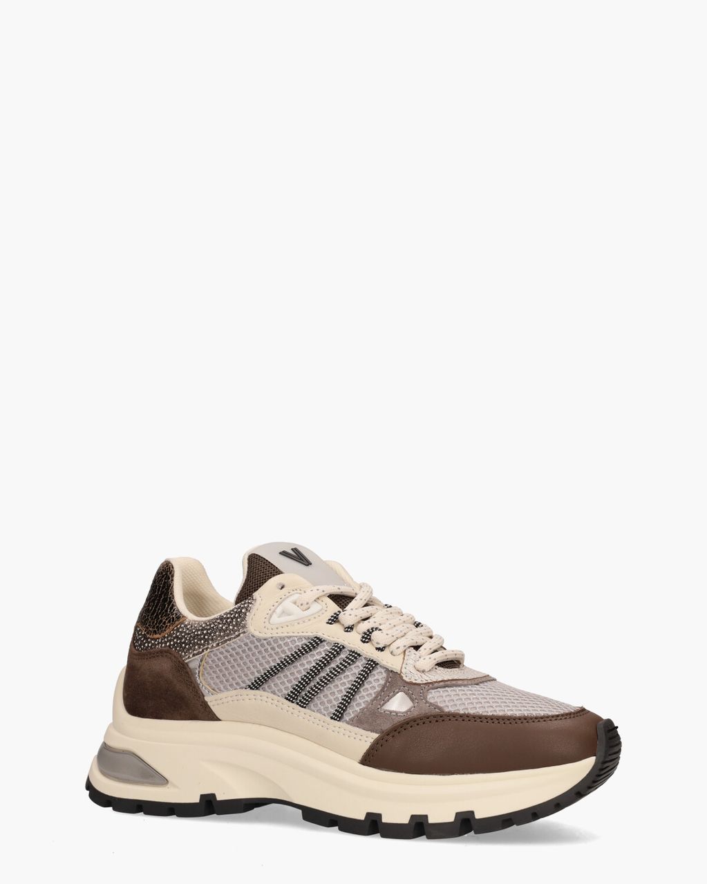 Via Vai Liz Dae Donkerbruin/Taupe Damessneakers