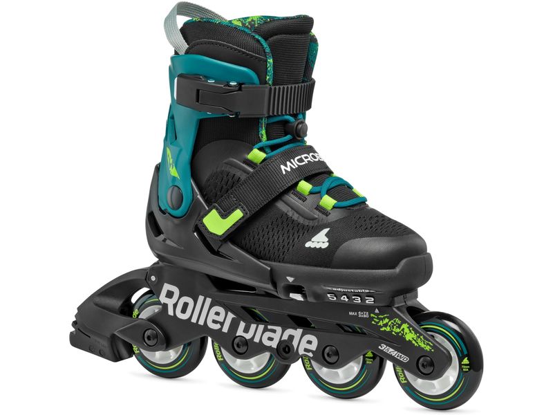 ROLLERBLADE Inline-Skates Microblade XT Schwarz/Petrolgrün, Verstellbare Inline-Skates für Kinder