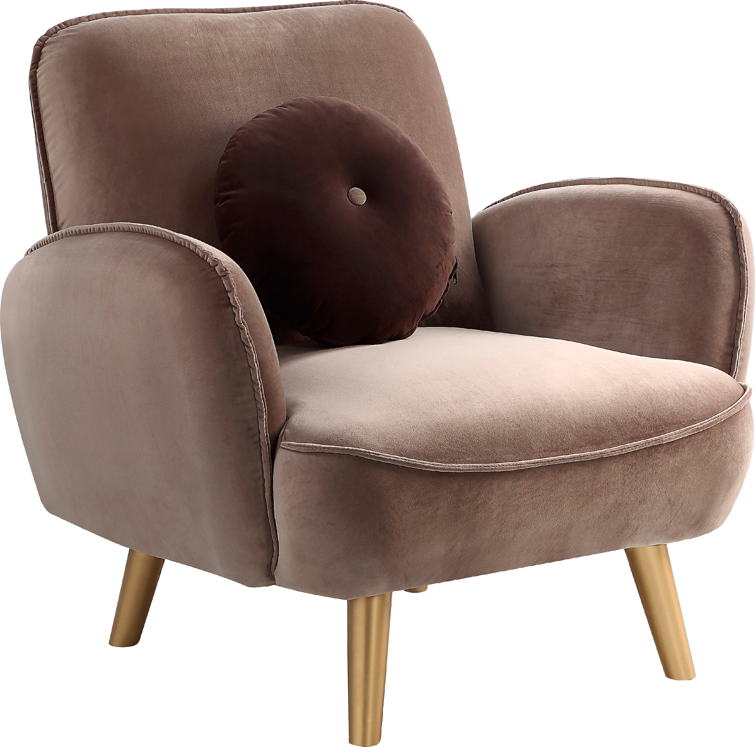 ATLANTIC home collection Sessel »Ben« mit Welleunterfederung, inkl. Dekokissen und goldene Massivholzfüsse