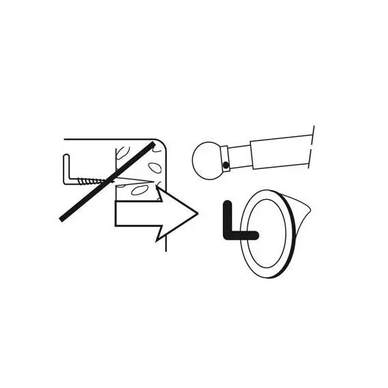 Lot de 2 supports adhésifs métal Blanc laqué