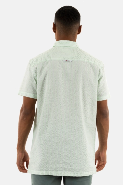 Chemise manches courtes tommy jeans reg stripe seers lxy white / opal green