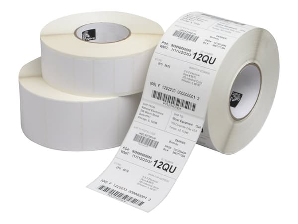 Zebra Z-Perform 1000T - Matt - permanent akryl-adhesiv - perforert - 74 x 210 4800 etikett(er) (6 rull(er) x 800) merkelapper