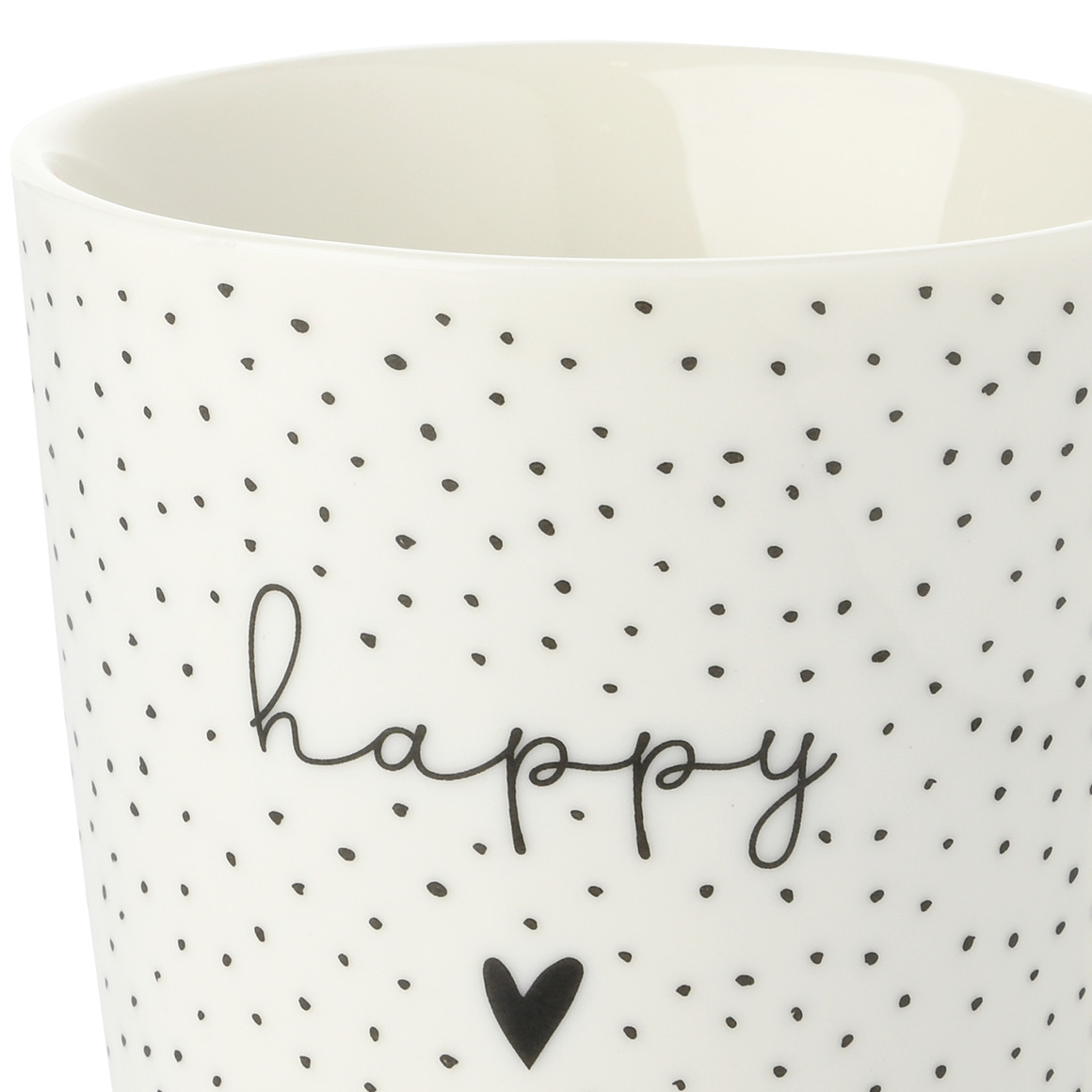 Tasse mit Allover-Muster weiss / schwarz