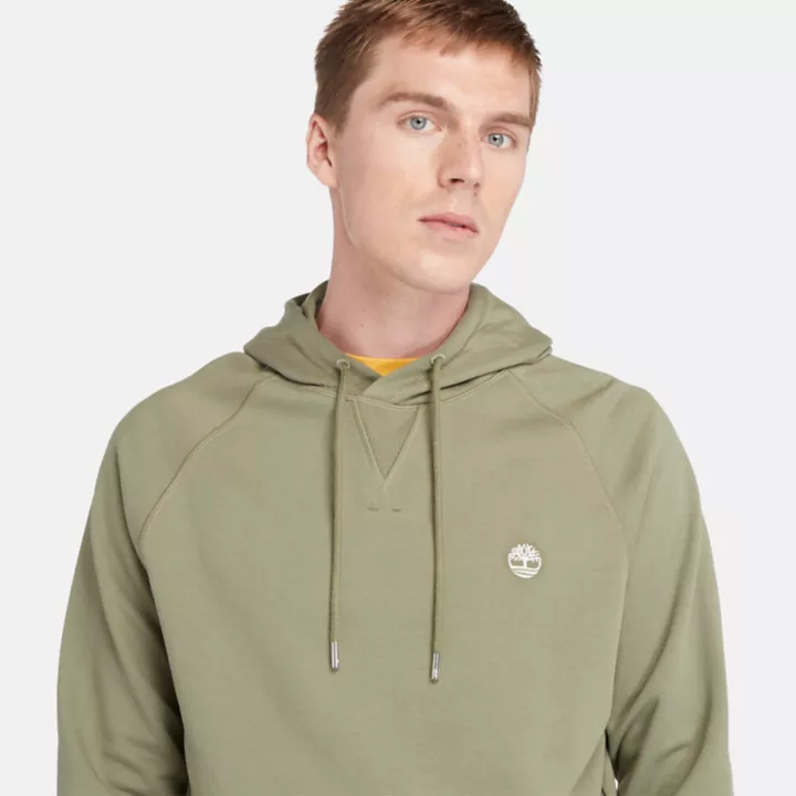 Sweat à capuche à envers bouclé pour homme en vert
