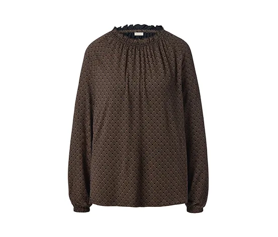Bedrucktes Blusenshirt, schwarz