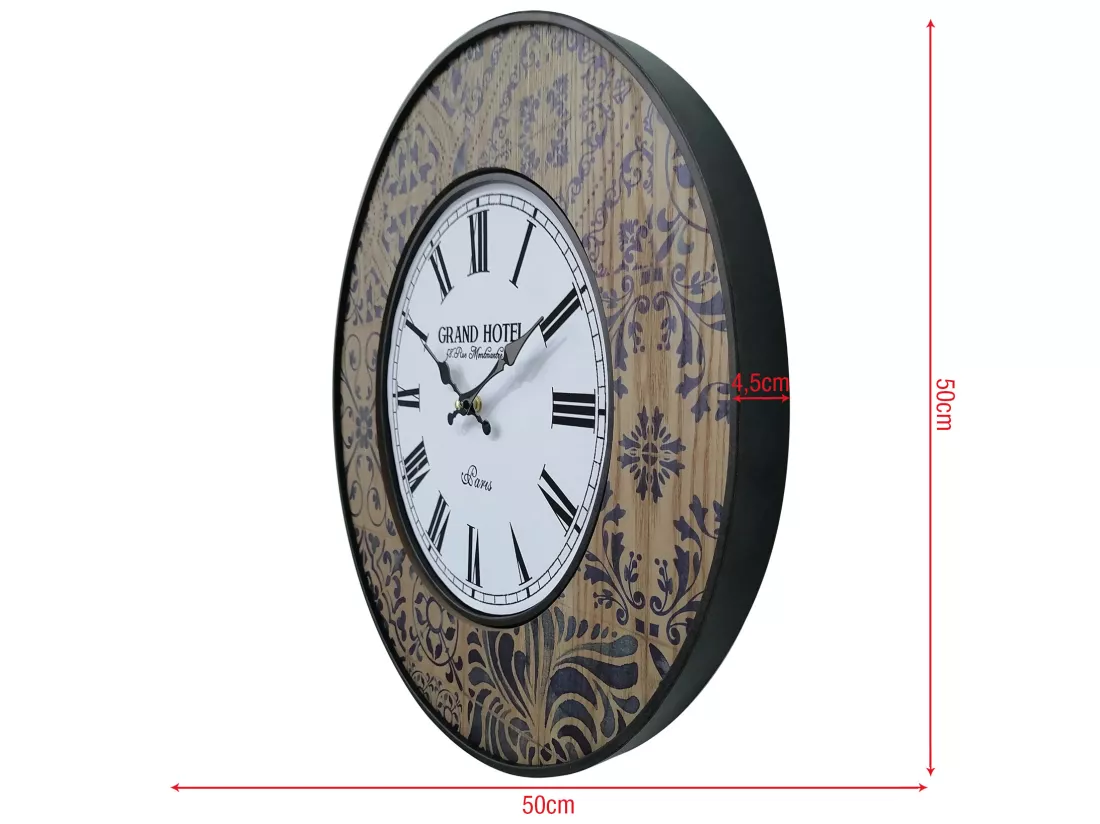 Grande Horloge Murale Blanche Bleue Mdf Metal pour Cuisine Salon